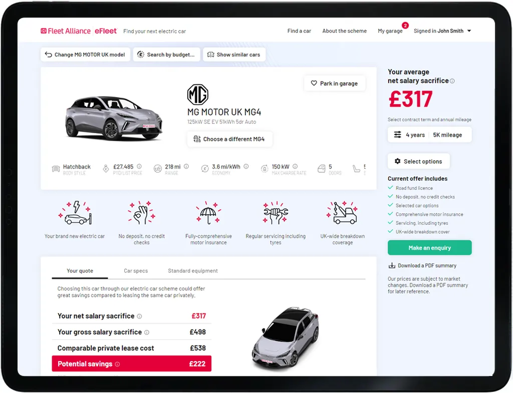 Electric Car Salary Sacrifice | EV Car Scheme - Fleet Alliance