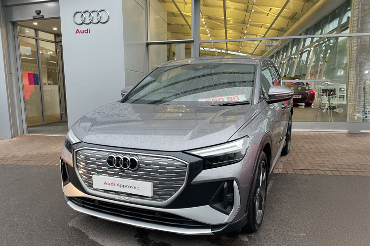 Q4 outside Audi Dealer in Wales